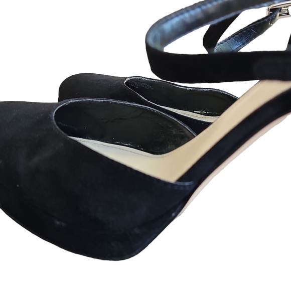 Nine West Black Suede Womens Shoe Heels Size 10 - Picture 7 of 11